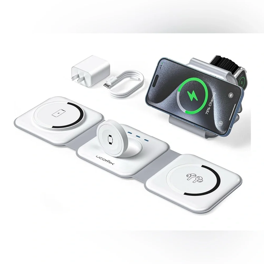 UCOMX 3 in 1 Charging Station for Multple Devices,Foldable 3 in 1 Wireless - Picture 1 of 3